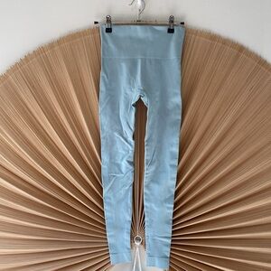 Set Active Ribbed Blue Tights